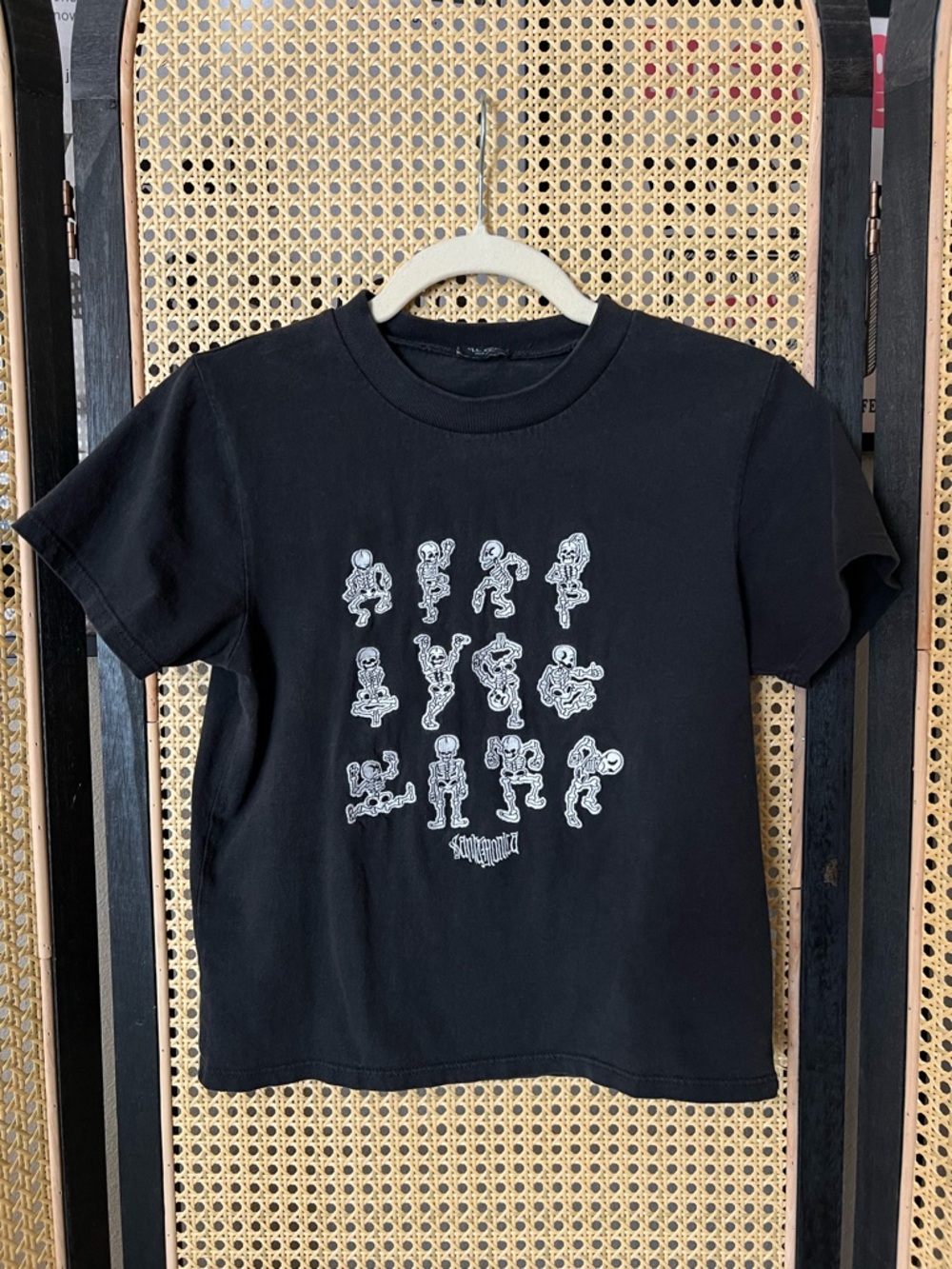 Brandy Melville Black Graphic Crop Tee